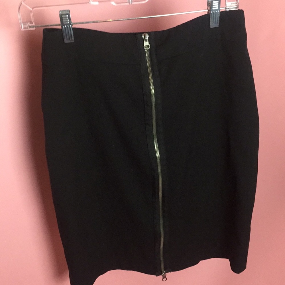 Double zipper black skirt